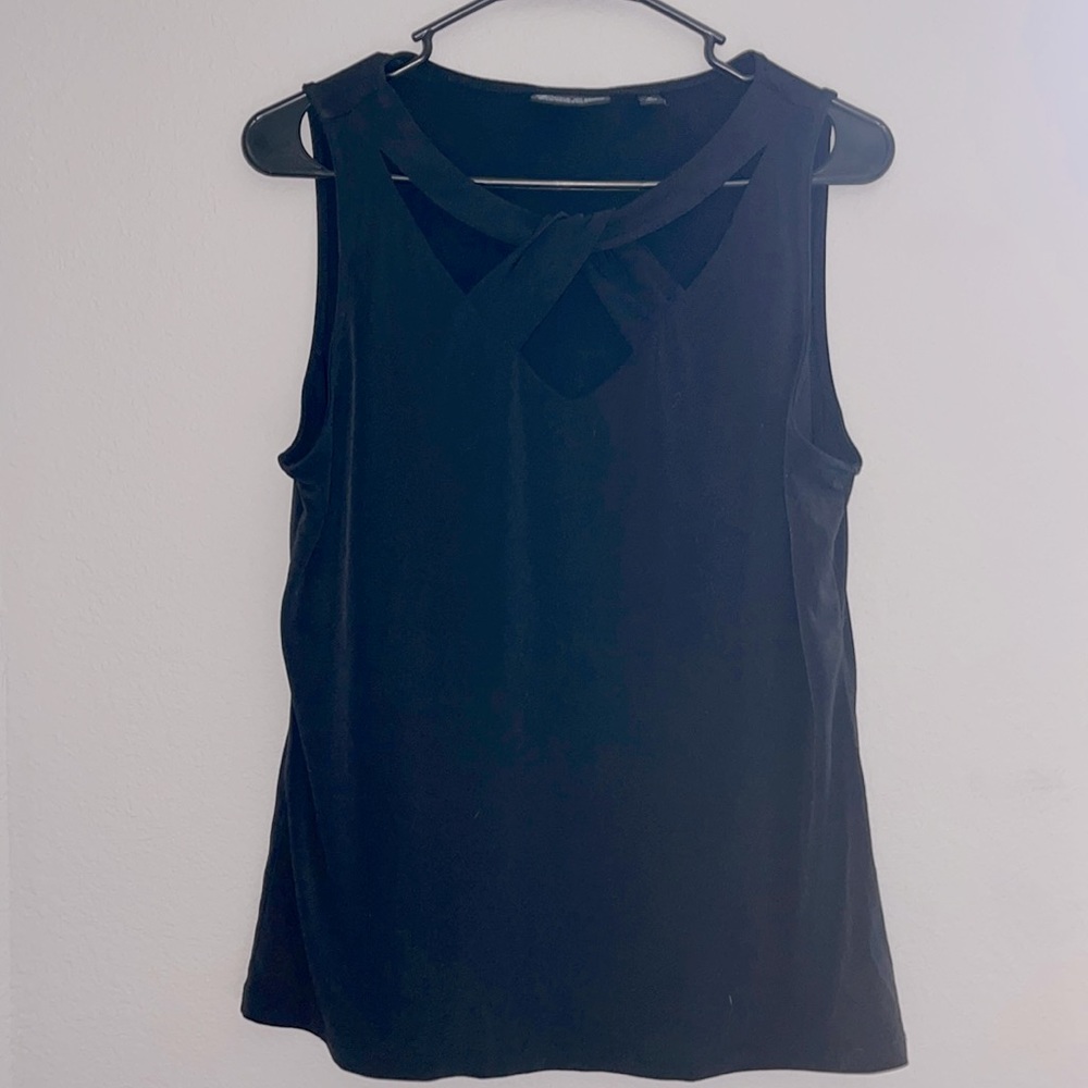 Black sleeveless blouse